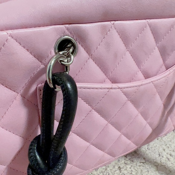 Chanel Quilted Large Cambon Bowler Pink with Black Logo - Picture 7 of 14